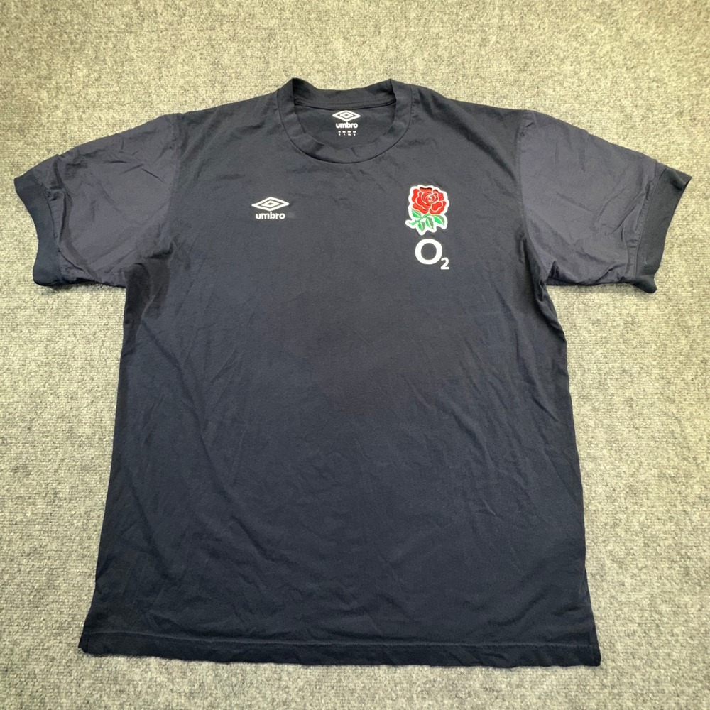 Umbro England Rugby Shirt Mens XL Navy Blue‎ O2 Training Tee